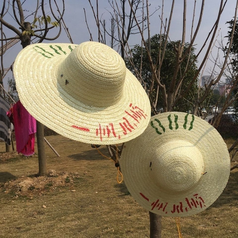 十顶装草帽农民农用大号工地干活帽子麦秆草编遮阳防晒帽