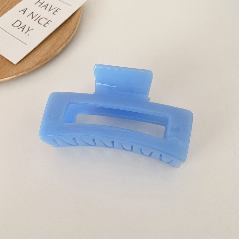 Accesorios para el cabello de pinza de tiburón de acrílico grande de Corea, clip de agarre para el cabello de disco simple, tocado de horquilla de cabeza femenina al por mayor