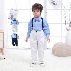 Wholesale children's cargo pants two-piece set for toddlers, spring and autumn long-sleeved boys' clothing set from first-hand source for export.