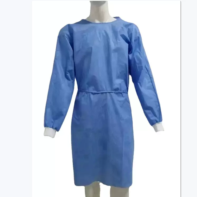 一次性SMS针织袖隔离衣无纺布防护服覆膜反穿衣防尘工作服有现货