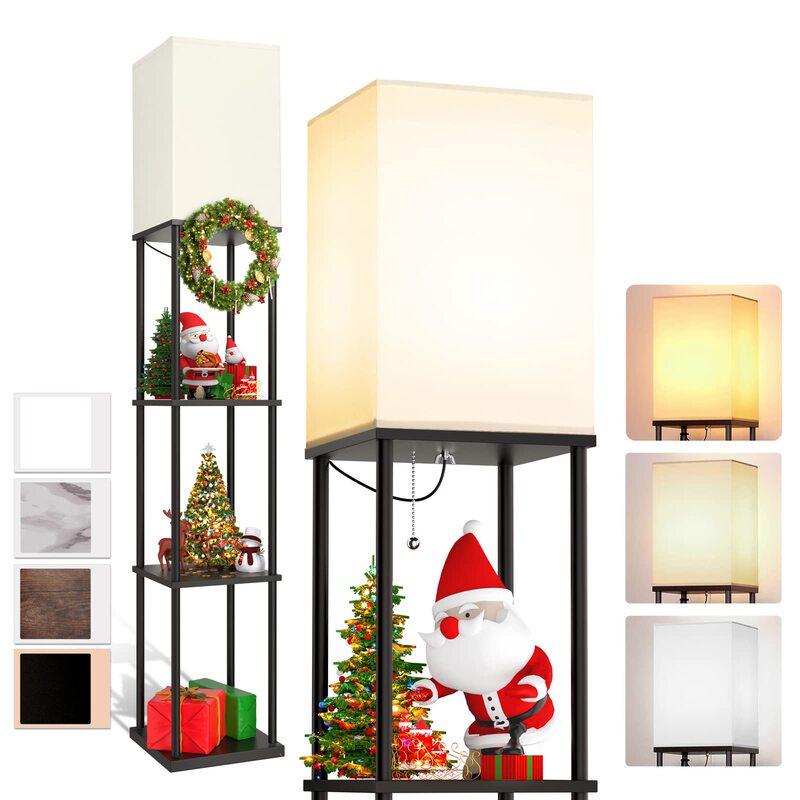 Cross-border floor lamp with shelf is suitable for living room, shelf floor lamp, corner display column lamp Cross-border floor lamp with shelf is suitable for living room, shelf floor lamp, corner display column lamp