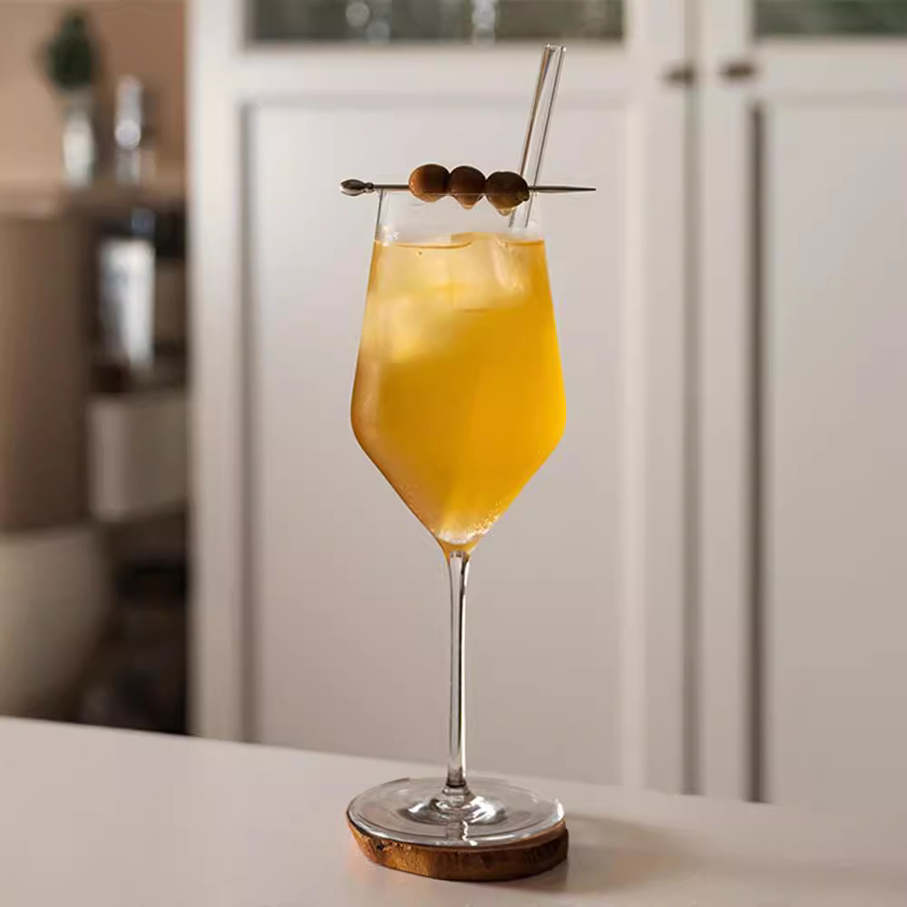 Taza de vino tinto de cristal ultrafino sin plomo hecha a mano con copa de techo de calidad nacional