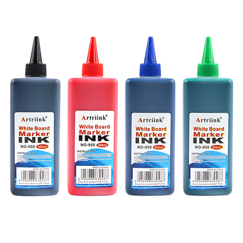 500ML whiteboard pen ink refill liquid water-based erasable large capacity red blue black green 4 colors environmentally friendly filling liquid wholesale