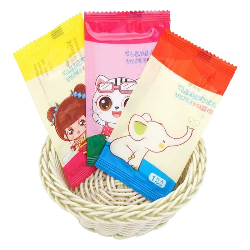 Одноразовые нетканые небольшие влажные салфетки мини-независимый мешок влажные салфетки на вылет Голодные влажные салфетки с логотипом, напечатанным на заказ