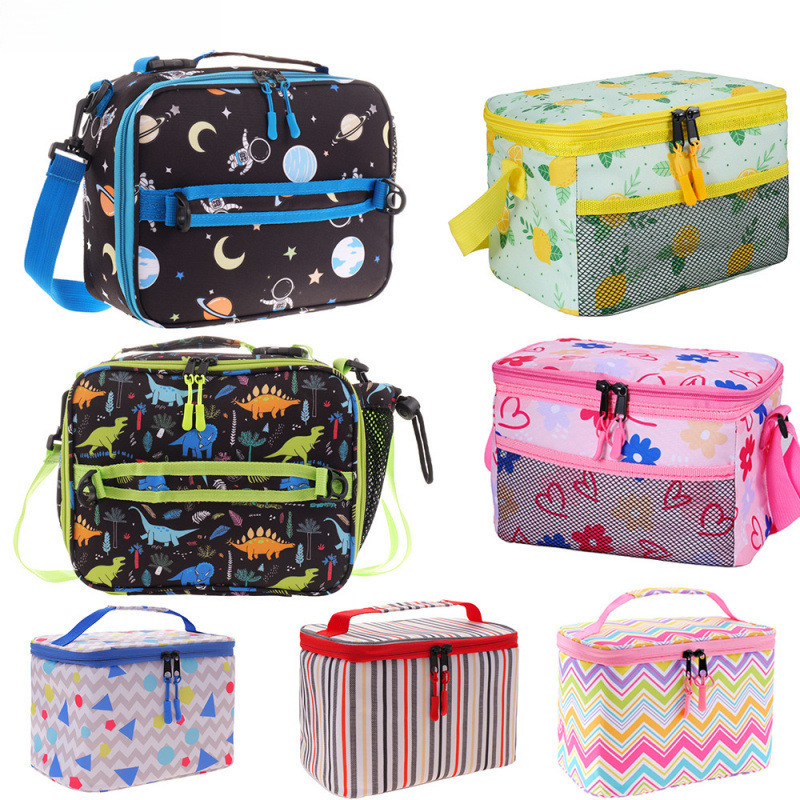 Cross-Border New Printed Thermal Bag Portable Lunch Bag Children's Folding Ice Bag Thermal Bag Student Cartoon Lunch Box Bag