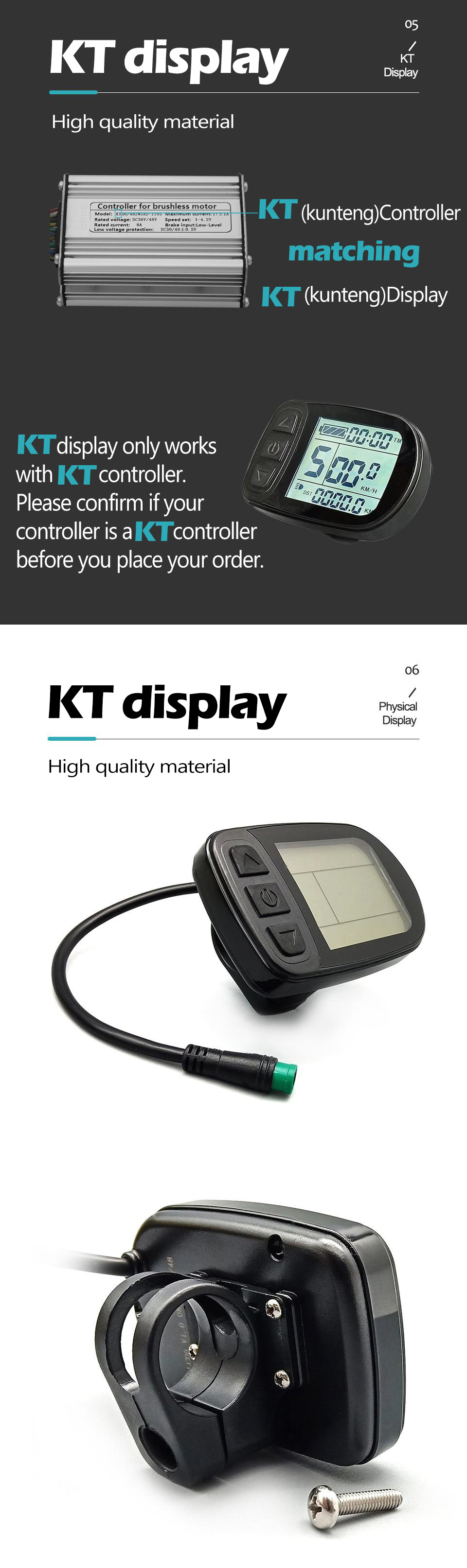 Cross-border hot-selling bicycle modified electric with Quantum KT-LCD5 LCD meter/waterproof connector
