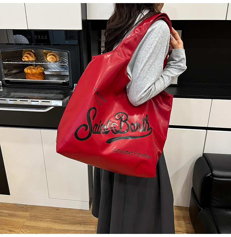 Large-capacity single-shoulder bag for women, 2025 new style, fashionable, casual and versatile tote bag, letter niche design handbag undefined