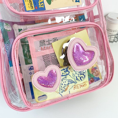 Cross-border Amazon PVC transparent backpack for middle school and high school students, college students, large capacity backpack, casual travel backpack