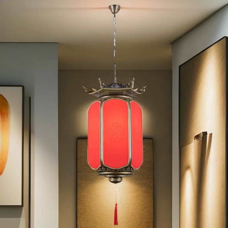 Outdoor Courtyard Garden Palace Pavilion Corridor Villa Entrance New Chinese Style Outdoor Antique Lantern Chandelier