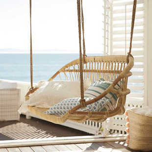Rattan Hanging Basket Chair Indoor Swing Sitting and Lying Dual-Use Internet Celebrant Balcony Hanging Double Rattan Chair Outdoor Courtyard Hanging Chair