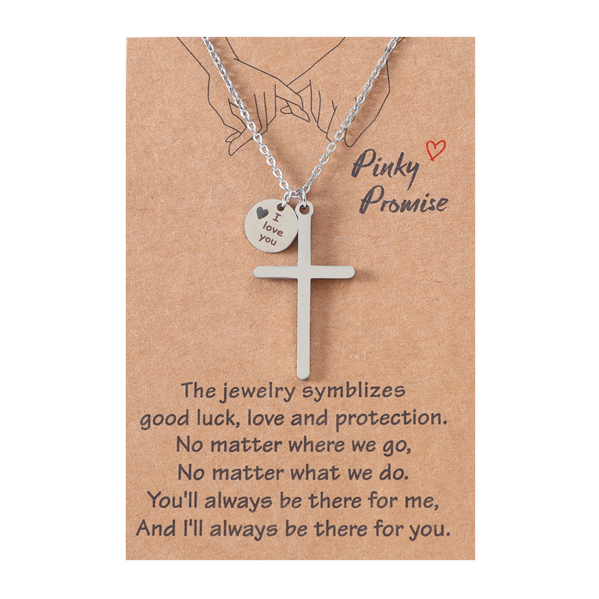 1 Piece Fashion Cross Letter Heart Shape Stainless Steel Titanium Steel Polishing Pendant Necklace_colorza_5