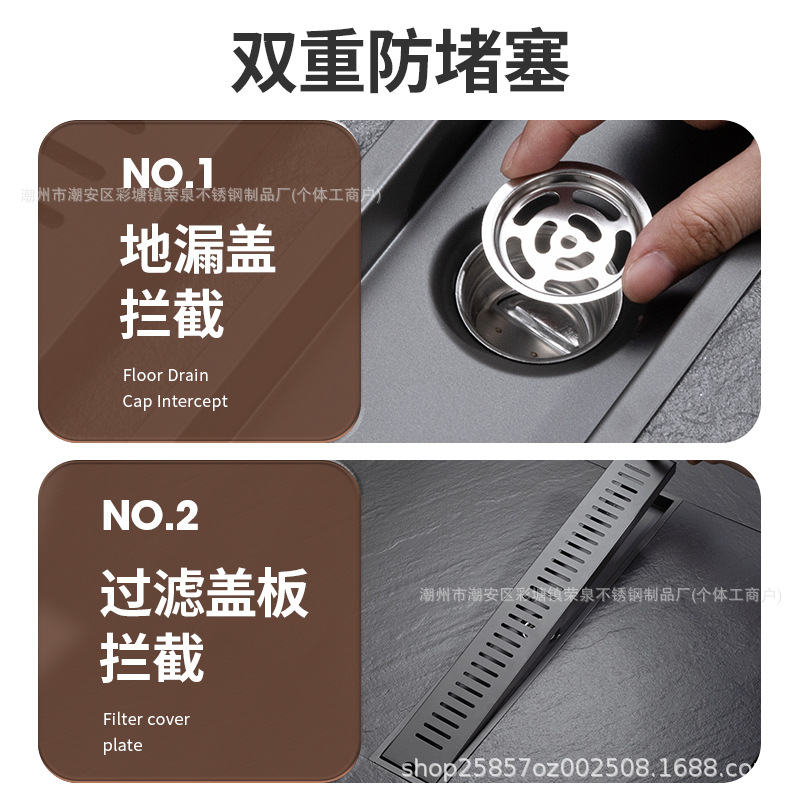 Negro 304 acero inoxidable largo drenaje de suelo hotel sala de ducha de gran volumen de ingeniería alargada desagüe de suelo antiolor tira al por mayor