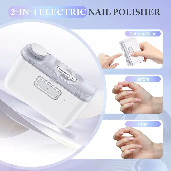 Multifunctional electric nail clipper 2-in-1 electric nail cutter portable electric nail scissors for infants and toddlers