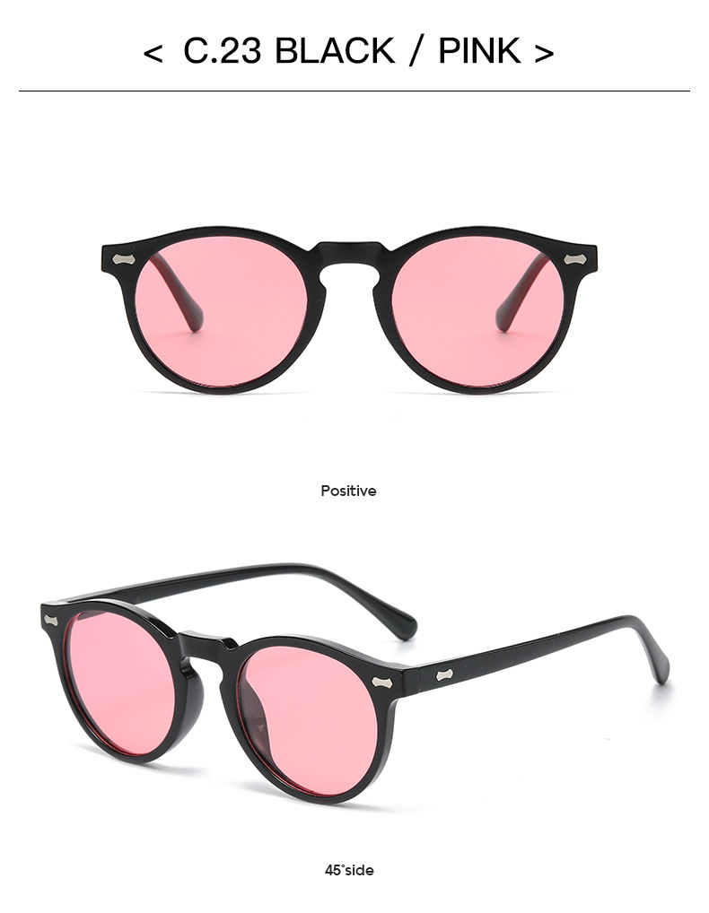 Retro Vintage Style Color Block Tac Oval Frame Full Frame Women's Sunglasses display picture 2