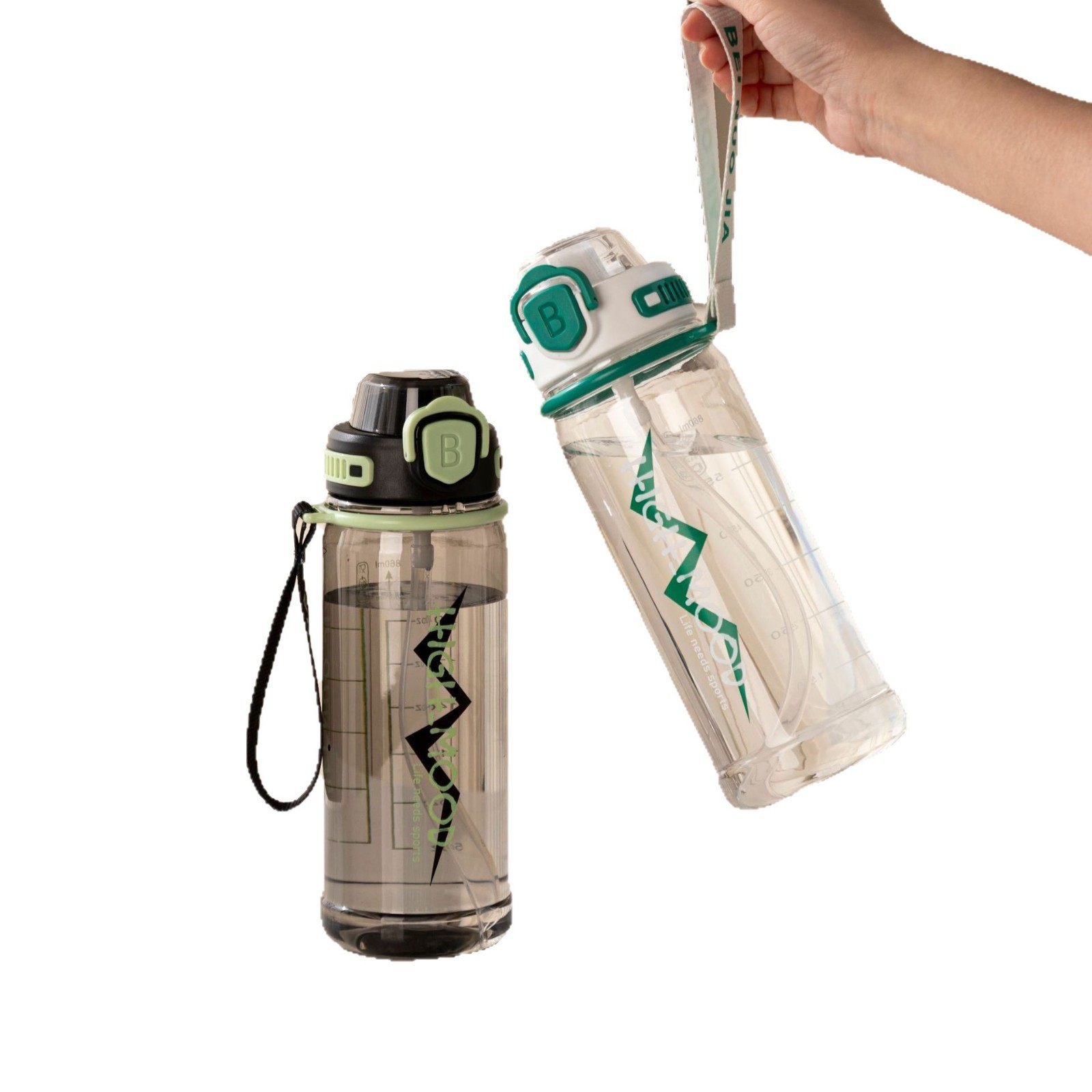 Shanghe nuevo alumno taza de paja de plástico 860ml capacidad portátil hervidor deportivo de plástico rebote taza de agua