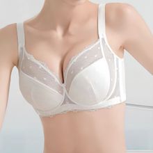 外贸欧美大码内衣女薄款大码胖MM大胸显小防下垂调整型性感文胸罩