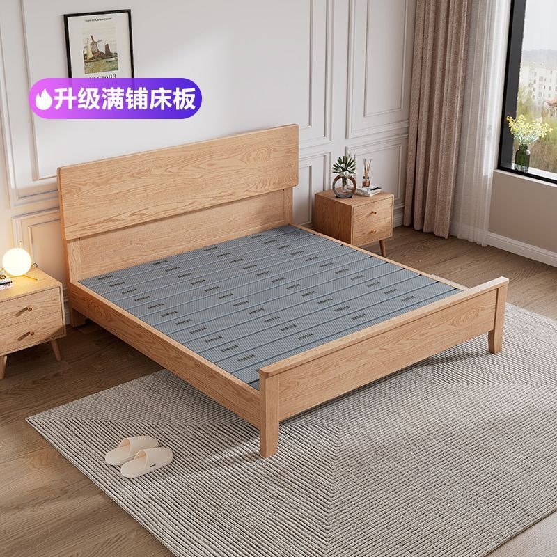 Cama de madera sólida de cera blanca de Fanyi 1.8m cama doble cama principal 1.2m 1.35m 1.5m simple cama de almacenamiento