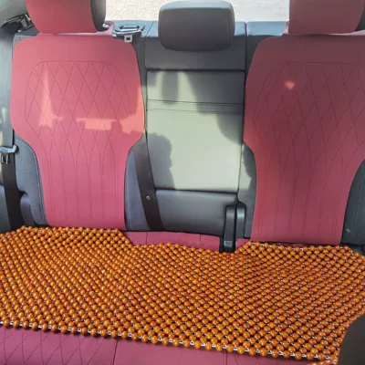 Cool pad, Wooden Bead Cool Mat Summer Cool - a-long-cushion-for-the-back-row-with-orange-beads-three-color-wooden-beads