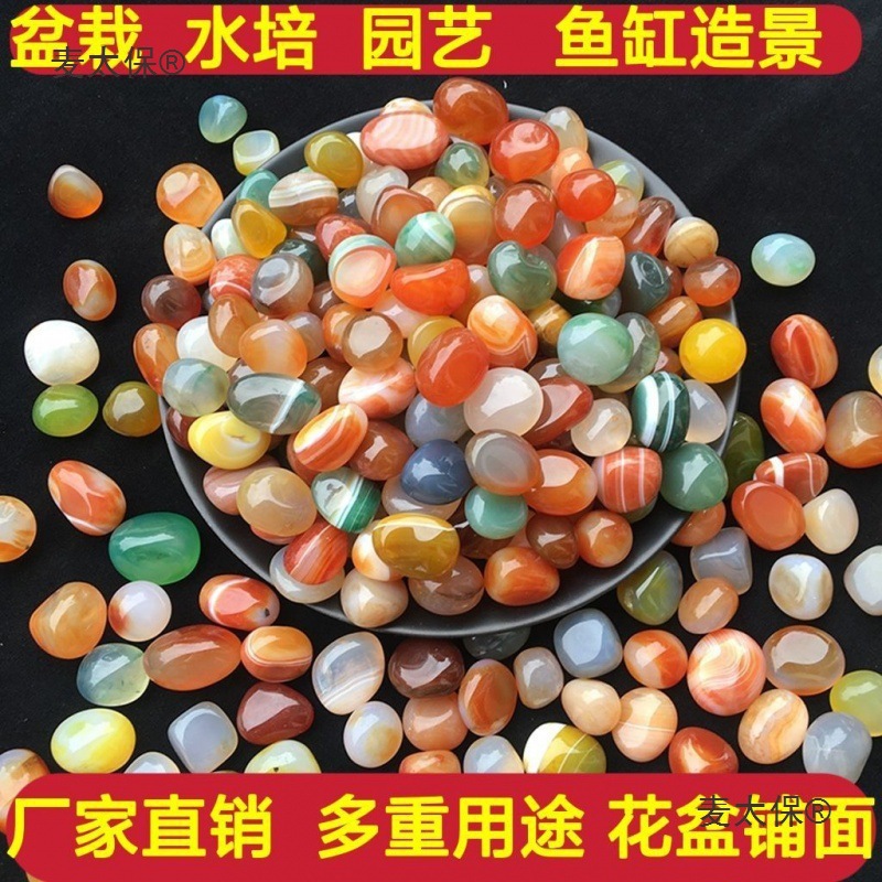花石南京原石鹅卵石多肉铺面鱼缸花盆盆栽七五彩色小石头子麦太保