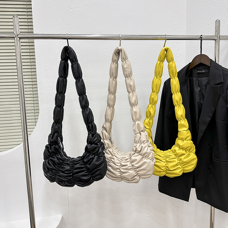 Croissant Women's Bag Cos Croissant Bag Women's Half-Moon Bag Casual Fashion Shoulder Bag Women's 2026 New Style Pleated Cloud Bag Croissant Women's Bag Cos Croissant Bag Women's Half-Moon Bag Casual Fashion Shoulder Bag Women's 2026 New Style Pleated Cloud Bag