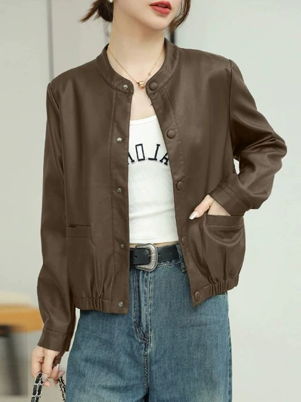 Короткая осенняя fashion-я Jacket для отдыха, корейский стиль, оверсайз, свободный крой