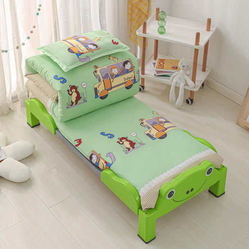Full Cotton Kindergarten Bedding Set Three-Piece Children's Spring and Winter Blankets Pure Cotton Sheet Set Baby Nap Six-Piece Set Including Core