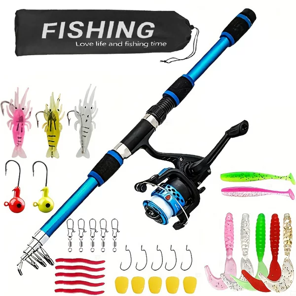 Popular foreign trade product: Ultra-hard sea rod set 1.8M, complete beginner's fishing rod set, fiberglass sea rod fishing gear set wholesale