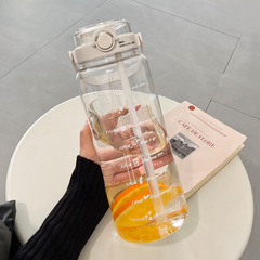 Water cup for girls, high-looking straw cup, summer anti-fall, large-capacity plastic cup, portable student and children kettle bottle