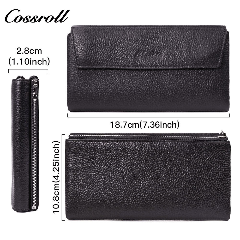 Premium Top Grain Cowhide Leather Clutch Long Wallet For Women, Luxury Cross-Border Genuine Leather Card Holder - Thumbnail 3