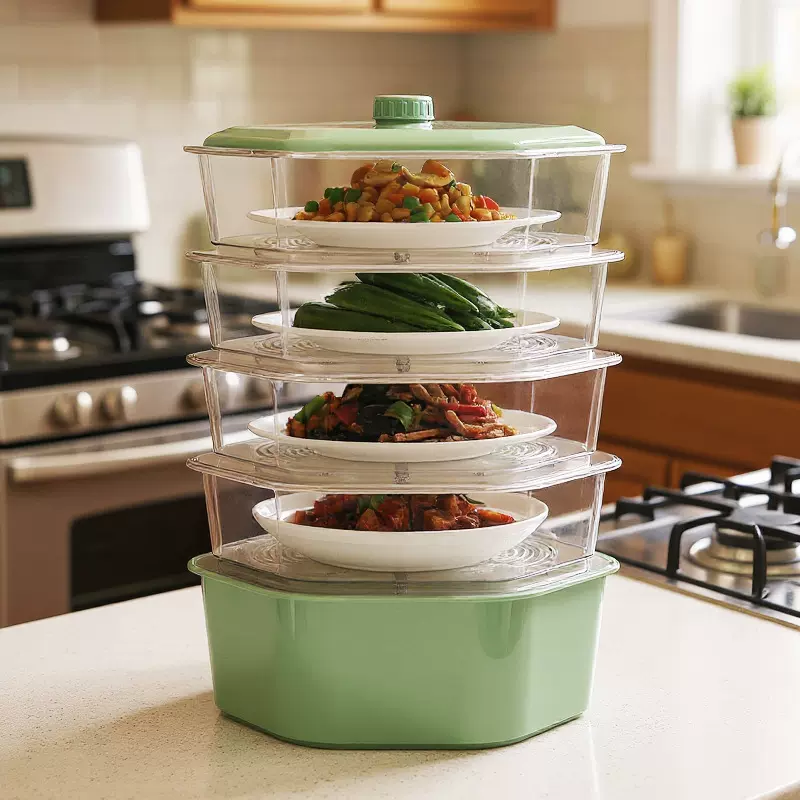 保温菜罩家用多层透气食物罩透明餐桌罩多功能塑料防尘饭罩盖菜罩