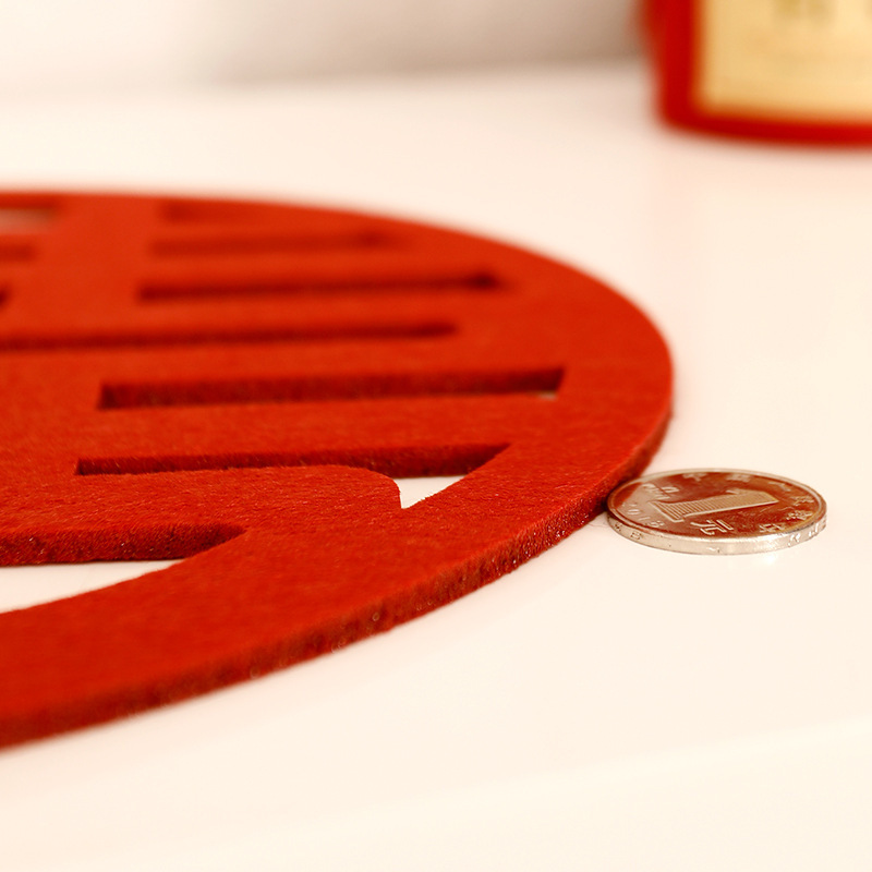 Pequeño Libro Rojo creativo tridimensional Xi carácter decoración boda especial doble pegatinas festivo boda decoración de la sala de estar