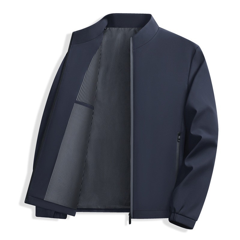 Primavera y otoño chaqueta coreana hombre chaqueta casual de negocios papá ropa de otoño de mediana edad chaqueta de cuello alto chaqueta superior image 3