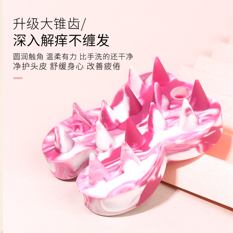 亞馬遜新款硅膠洗頭刷蝴蝶造型嬰兒洗頭刷洗髮梳去頭垢洗頭神器