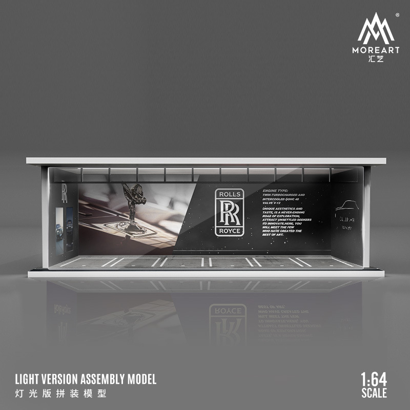Escena 1:64 garaje de estacionamiento subterráneo modificado RV modelo de coche caja a prueba de polvo con montaje de luz LED