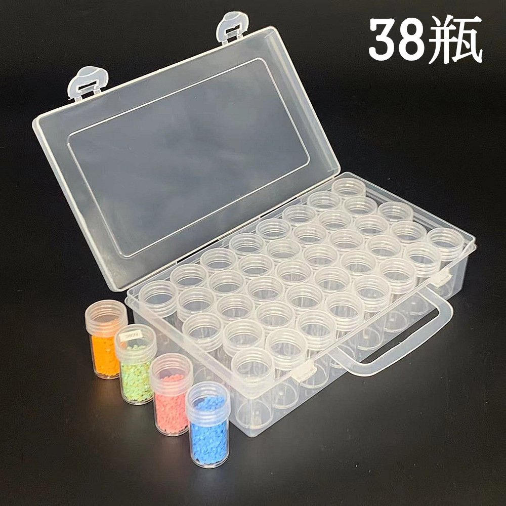 Venta al por mayor 38/48/60/80 caja de almacenamiento de cuentas de arroz de plástico extraíble DIY artesanía taladro pintura Accesorios