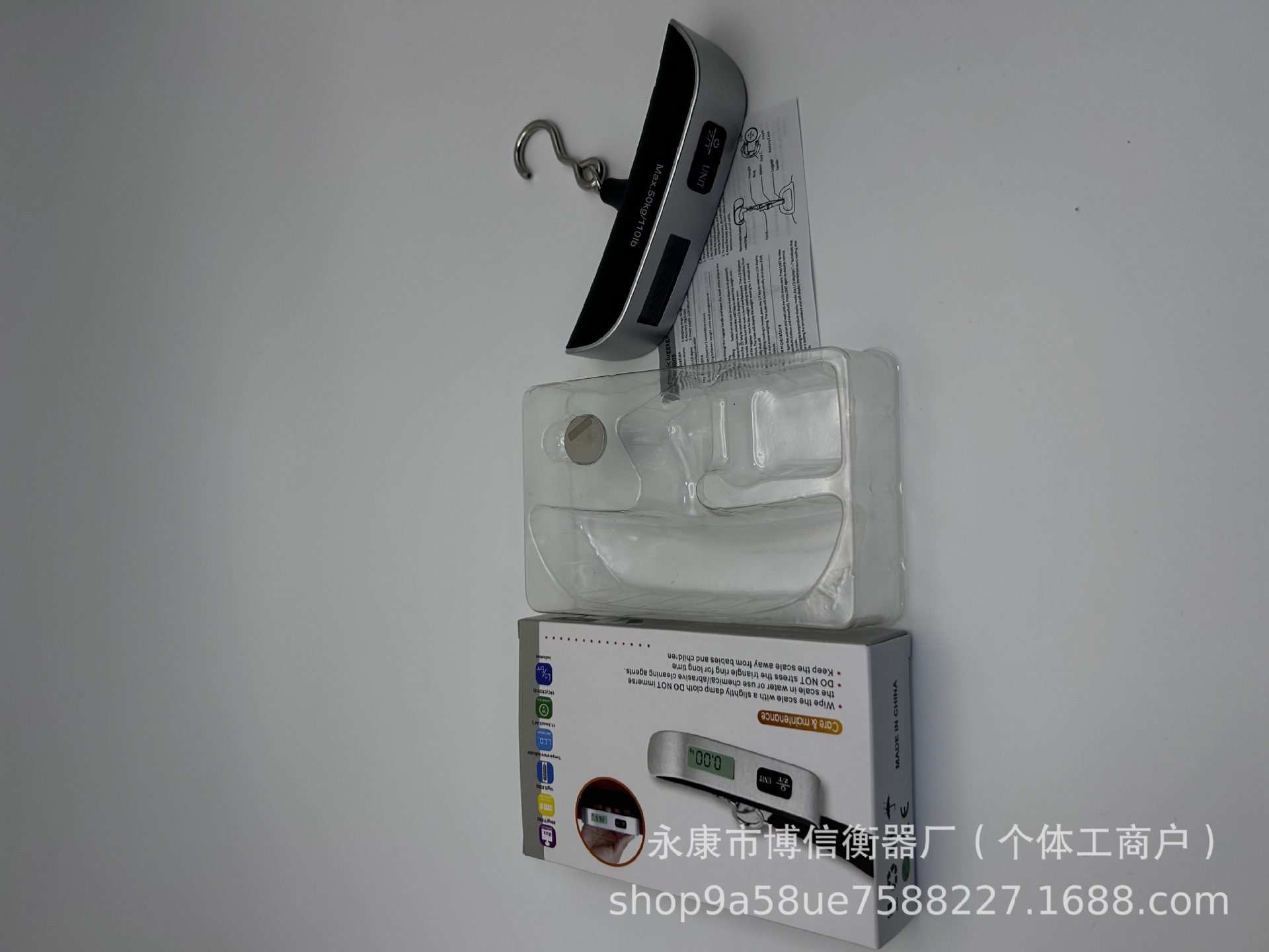 Grenzüberschreitender Bestseller tragbare Haushalt-Handwaage Mini-Elektronik-Waage im Großhandel hochpräzise Kofferwaage 50kg Hängewaage