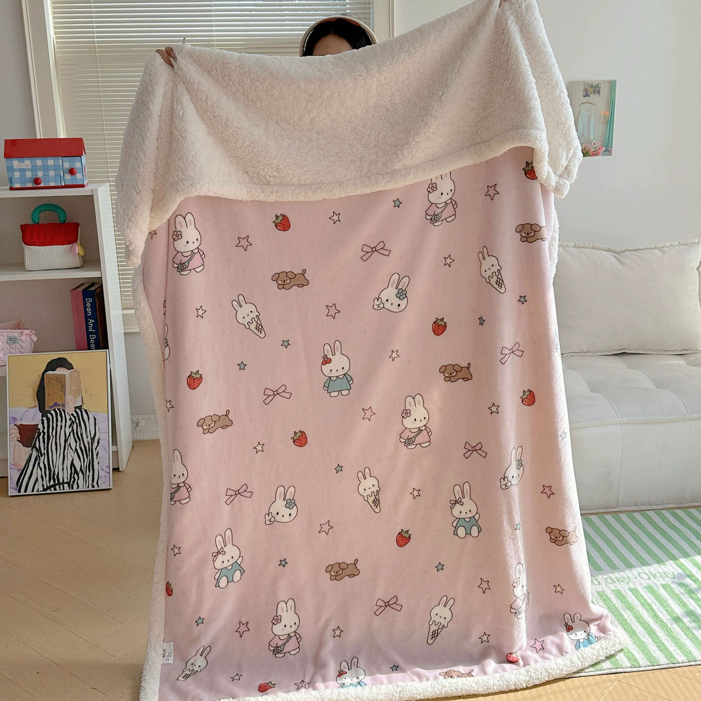 Новое Cartoon Milk Velvet Lamb Velvet Blanket Autumn and Winter Thickened Nap Blanket Office Lunch Break Air Conditioning Velvet Blanket Cover