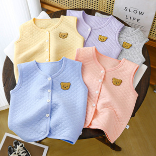 Children's Vest Baby Autumn and Winter Cotton Warm Spring and Autumn Thickened Baby Cotton Waistcoat Vest for Boys and Girls