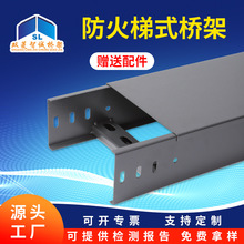 武汉防火梯式桥架批发 钢制梯式电缆走线架线槽 梯式桥架300x100