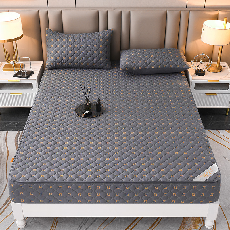 Six-sided All-inclusive Fitted Sheet,Single-piece Zippered Anti-slip Fixed Mattress Cover,Thickened Quilted Simmons Protective Cover Bed Bag