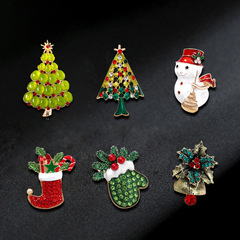 欧米の新型の合金はダイヤモンドのクリスマスのブローチを入れます。