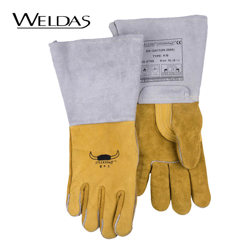 威特仕 10-2750 牛青皮 蛮牛烧焊手套杜邦防火线 柔软隔热耐磨