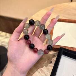 天然绿萤石水晶手串 女时尚精致小众原创设计手串 百搭高级感手链