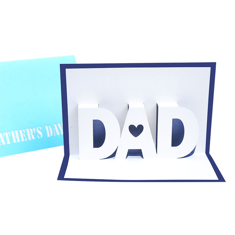 Factory supply Father's Day 3D laser etched small cards holiday greetings greeting cards