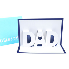 Factory supply Father's Day 3D laser etched small cards holiday greetings greeting cards