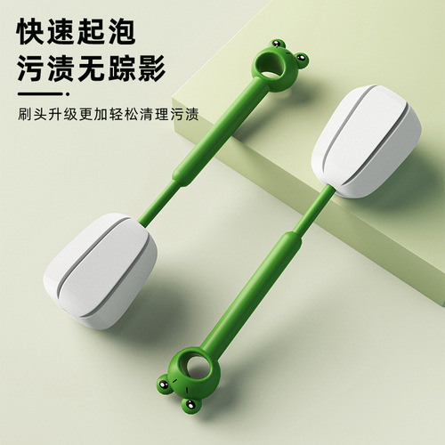 Cartoon long-handled household cup brush, cup washing cup washing cup brush, cleaning brush, no dead angle sponge brush, bottle brush
