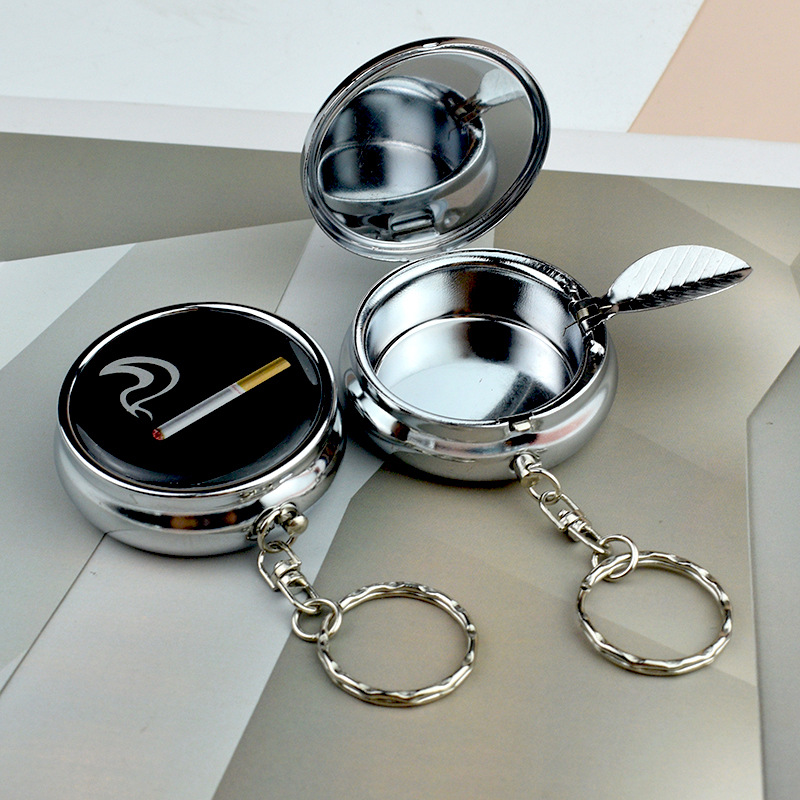 Car Ashtray Anti-Fly Ash Dual-Use for Home and Car, Living Room, Office, Light Luxury High-End with Lid, Creative Double-Layer Liner