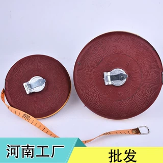 厂家批发 100米软卷尺高精度胶木布尺工程测量50米布尺圆盘尺