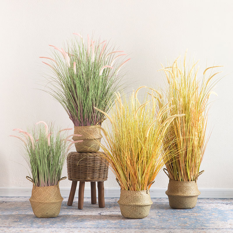 Nordic Reed Grass árbol artificial planta en maceta interior y exterior sala de estar biónica decoración de plantas verdes simulación Dogtail grass