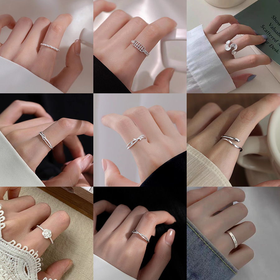 铃兰花蝴蝶戒指女小众设计2025新款爆款气质甜美花朵指环镀银手饰